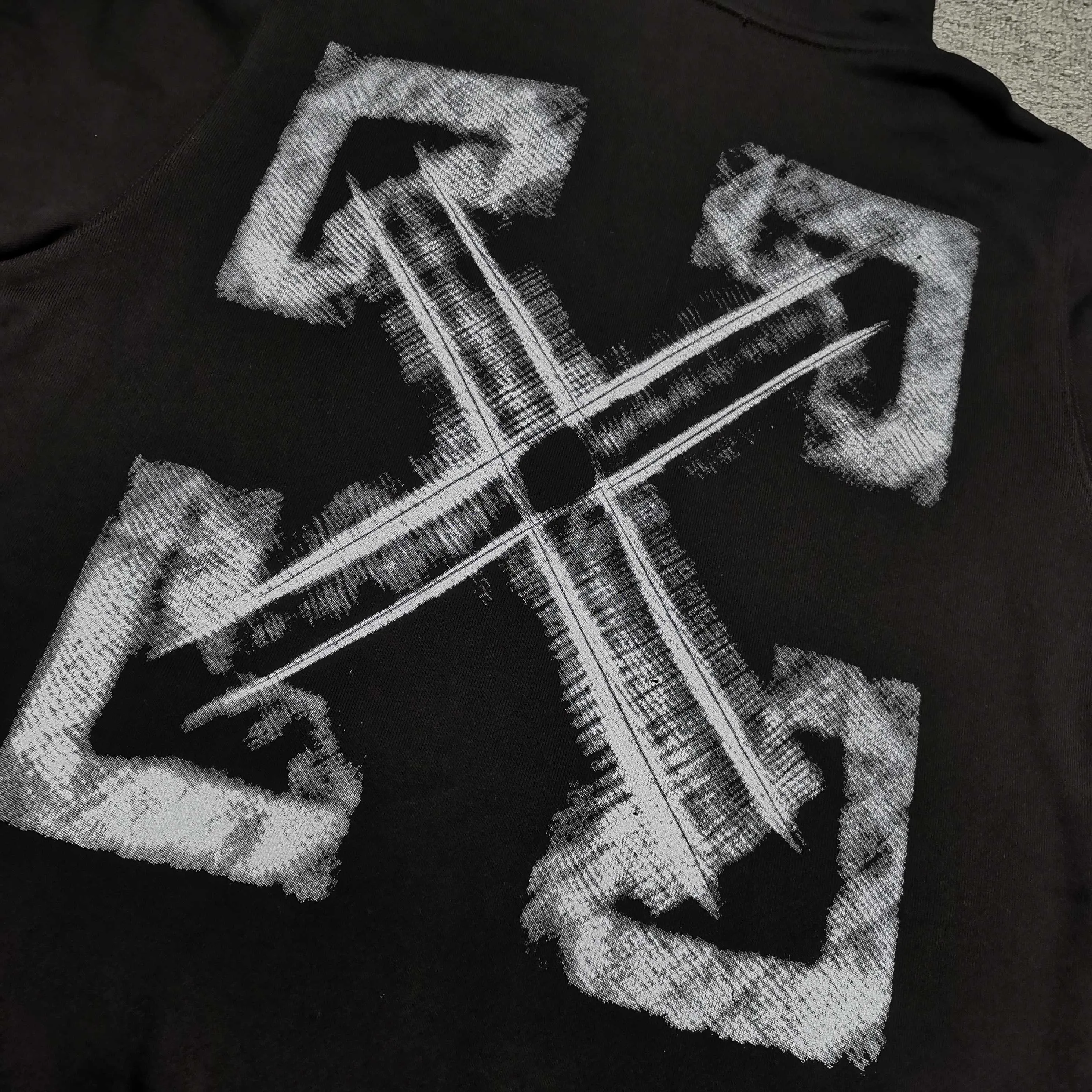 off white 25ss new arrow loose hooded sweatshirt Color: Black White Size: S M L XL P410